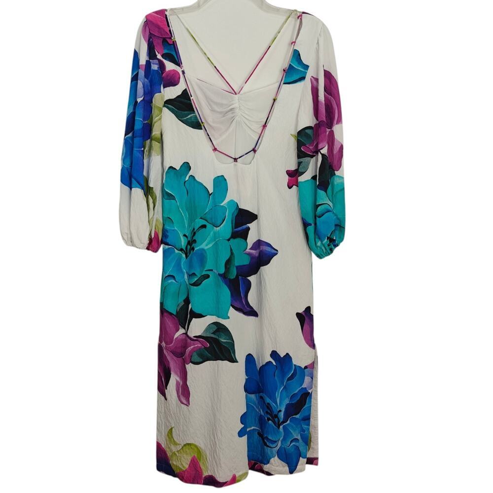 Anthropologie Maeve Floral Printed Midi Dress Size 2 Watercolor Spring Feminine - Picture 11 of 15